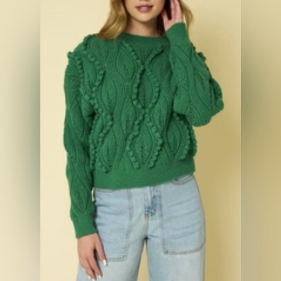 Gilli Sweaters - Gilli Green women’s Cable Knit Sweater size medium